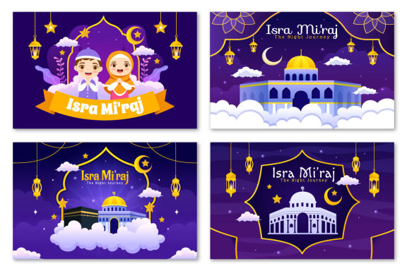 13 Isra Mi'raj Vector Illustration