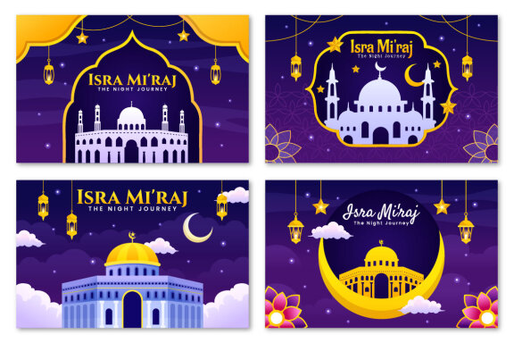 13 Isra Mi'raj Vector Illustration