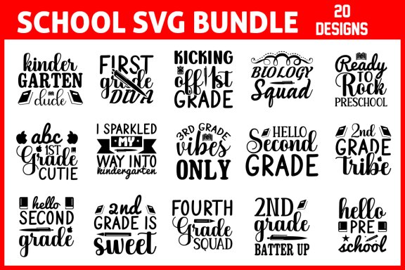 School svg and t-shirt design bundle