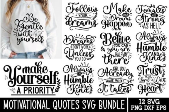 Motivational Quotes Svg Bundle
