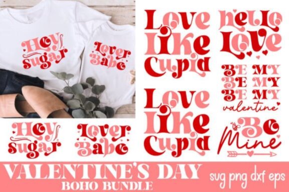 Boho Valentines Day SVG Bundle