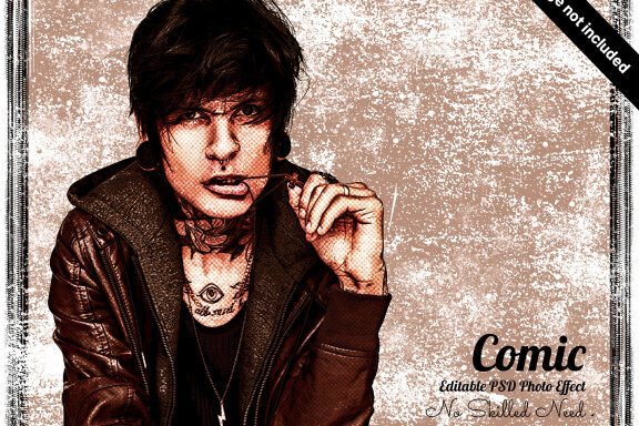 Vintage Comic art photo effect Template