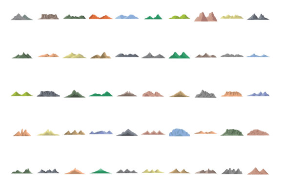 collection of mountain vector elements