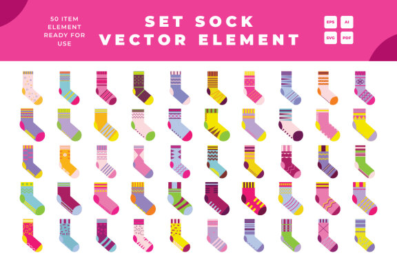 collection of vector sock element