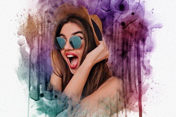 Abstract Watercolor Art Photo Effect