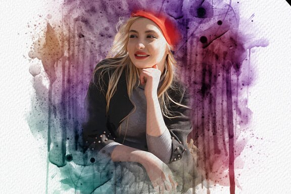 Abstract Watercolor Art Photo Effect