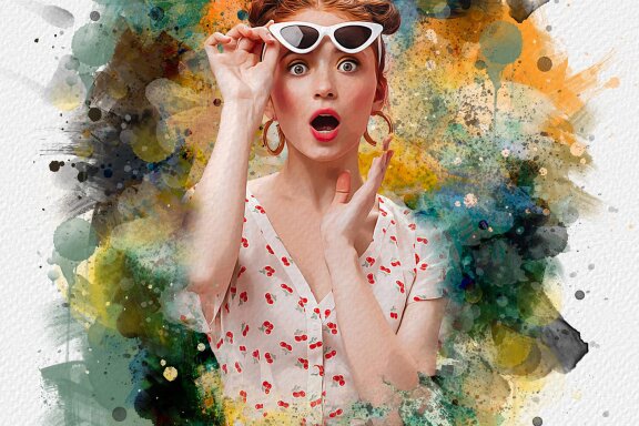 Colorful Watercolor Art Photo Template
