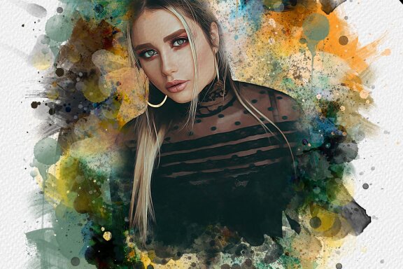 Colorful Watercolor Art Photo Template