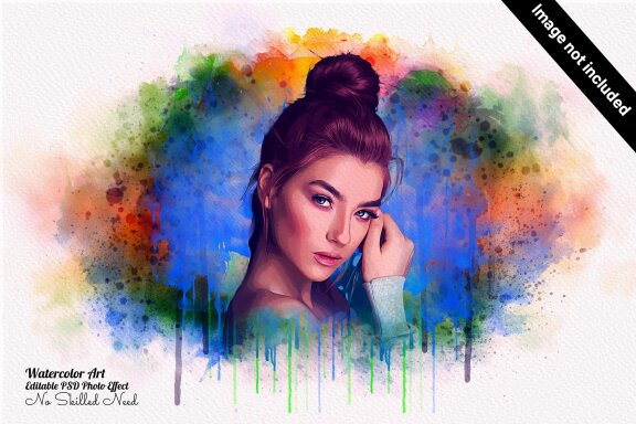 Unique Watercolor Effect Photo Template