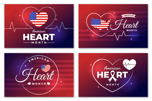 16 February is American Heart Month Illustration