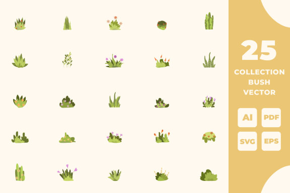 The collection of bush vector element