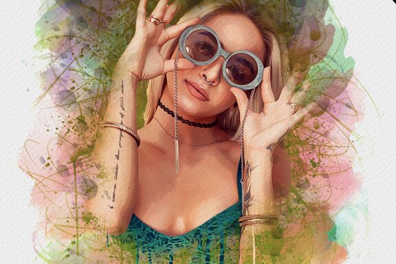 Abstract Colorful Watercolor Art Photo Effect