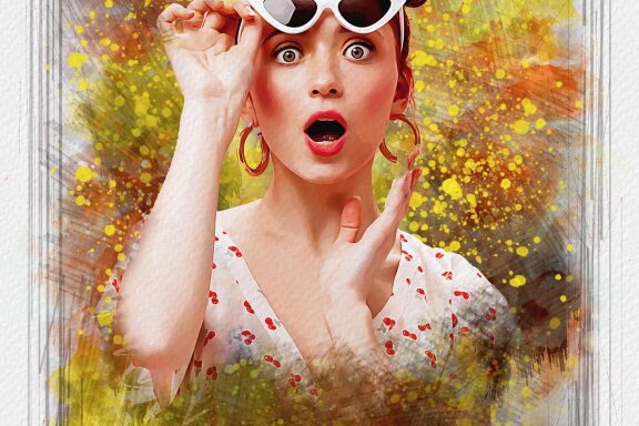 Cinematic Watercolor Art Photo Effect
