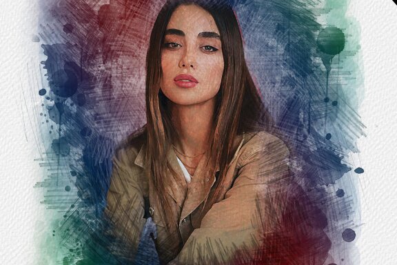  Dark Watercolor Art Photo Effect