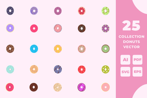 The collection of donut vector element