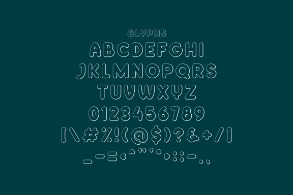 Mom's Kid's Shadow Outline Font