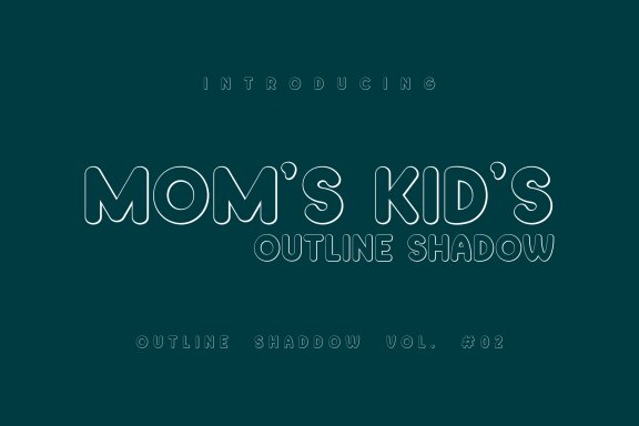 Mom's Kid's Shadow Outline Font