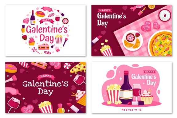 12 Happy Galentine's Day Illustration