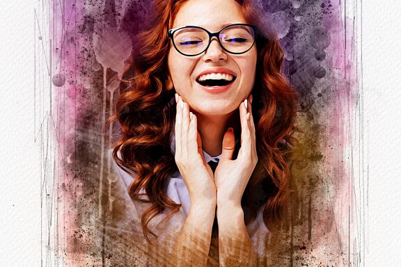 Frame Style Watercolor Art Photo Template
