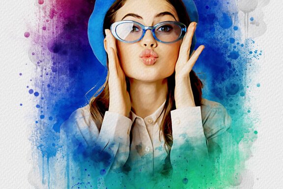 Painted Watercolor Art Photo Template