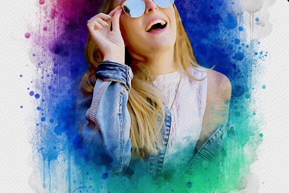 Painted Watercolor Art Photo Template