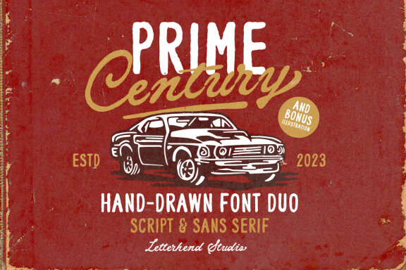 Prime Century - Hand Drawn Font Duo