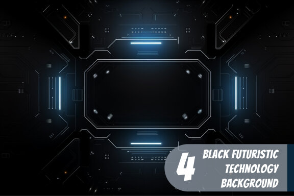 4 Images of black futuristic technology background