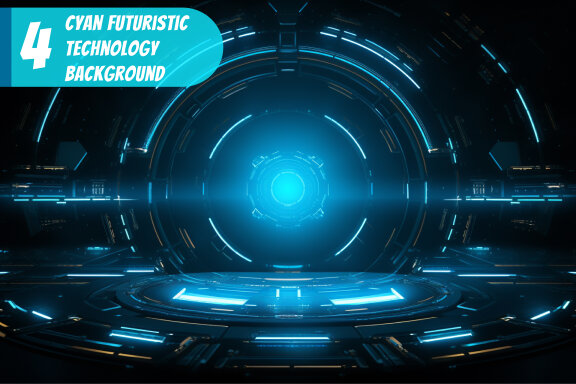 4 Images of cyan futuristic technology background