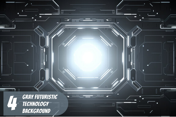 4 Images of gray futuristic technology background