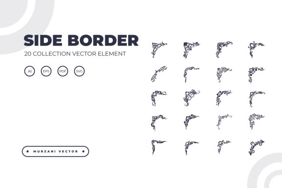 collection of side border vector element