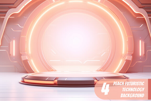 4 Images of peach futuristic technology background