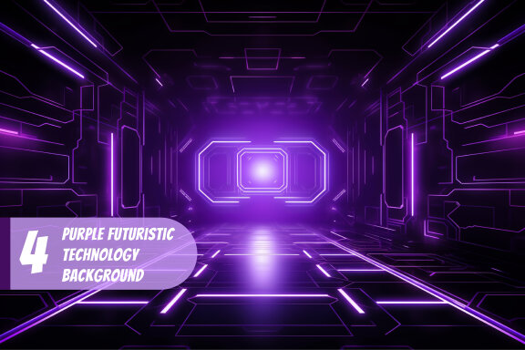 4 Images of purple futuristic technology background