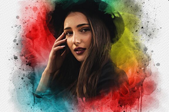 Playful Watercolor Art Effect Photo Template