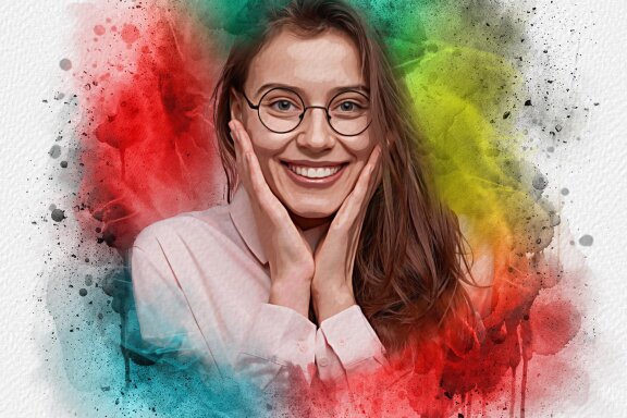 Playful Watercolor Art Effect Photo Template