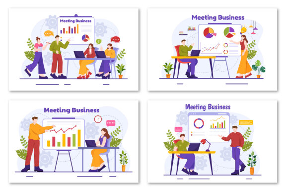 12 Business Meeting Illustration