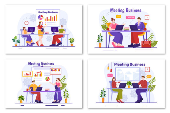 12 Business Meeting Illustration