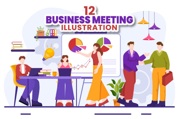 12 Business Meeting Illustration