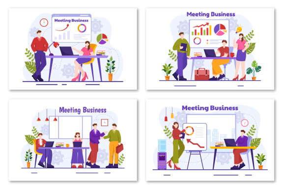12 Business Meeting Illustration