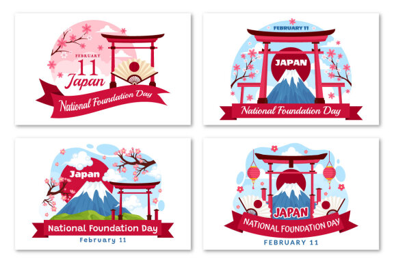 16 Japan National Foundation Day Illustration