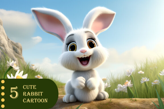 AI generative cute rabbit cartoon