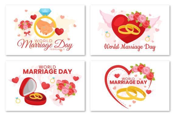 12 World Marriage Day Illustration