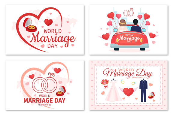 12 World Marriage Day Illustration