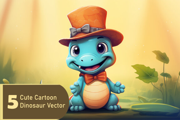 cute dinosaur cartoon vector