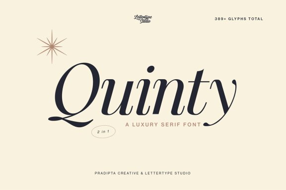 Quinty a Luxury Serif Font Family