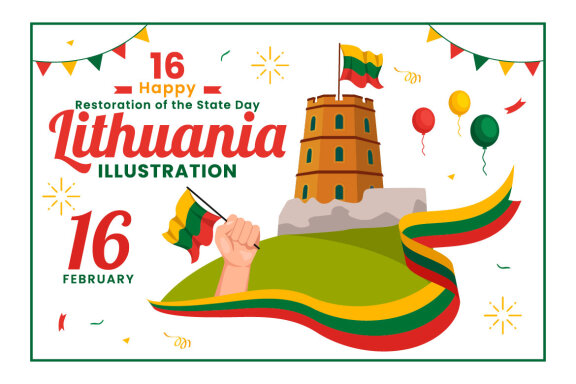 16 Lithuania Restoration of the State Day Illustration