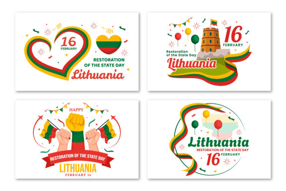 16 Lithuania Restoration of the State Day Illustration