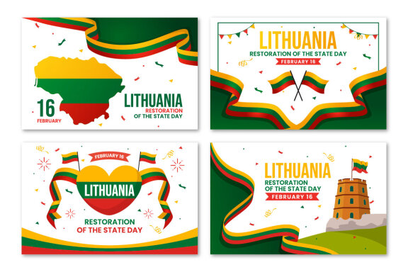 16 Lithuania Restoration of the State Day Illustration