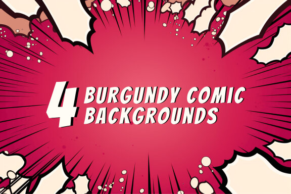 4 Burgundy comic style background images