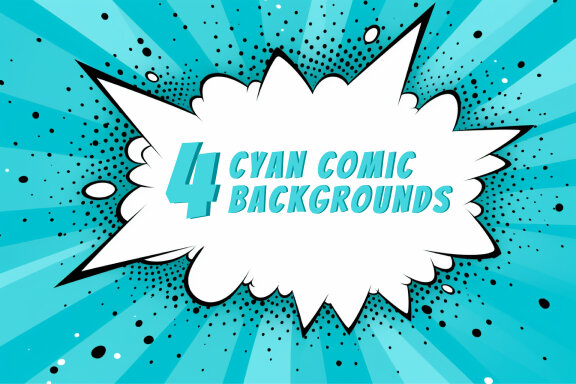 4 Cyan comic style background images