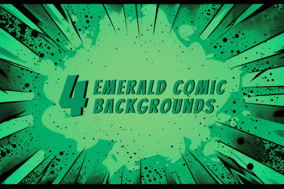 4 Emerald comic style background images